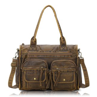 Vintage distressed multi-pocket work bag
