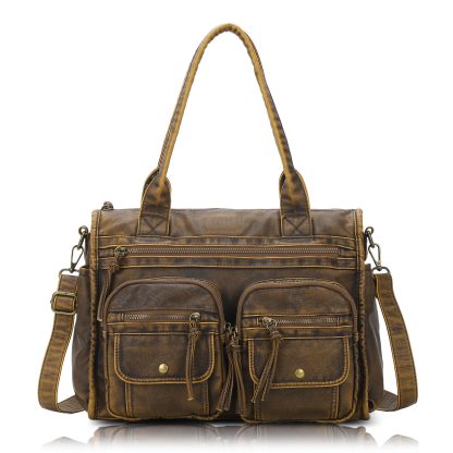 Vintage distressed multi-pocket work bag