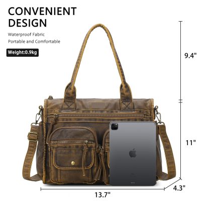 Vintage distressed multi-pocket work bag - Image 5