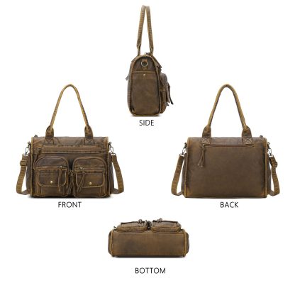 Vintage distressed multi-pocket work bag - Image 3