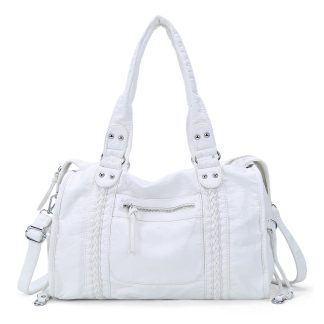 Vintage woven white handbag
