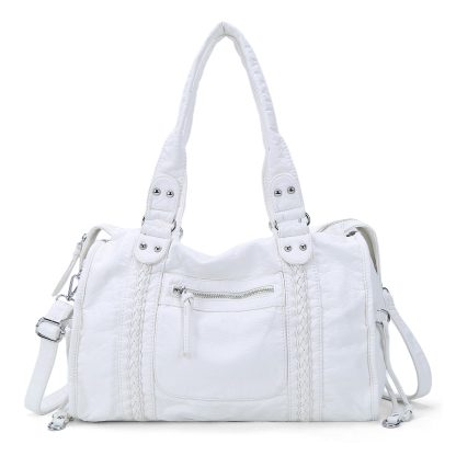 Vintage woven white handbag