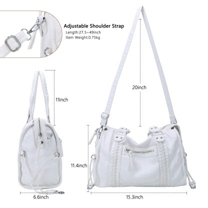 Vintage woven white handbag - Image 5