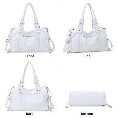 Vintage woven white handbag - Image 3