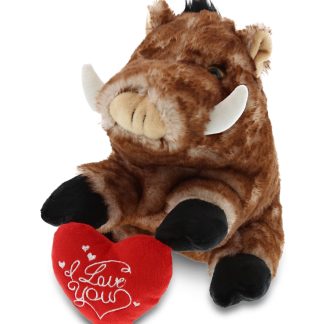 Creative wild boar hugging heart plush doll
