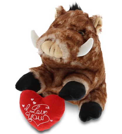 Creative wild boar hugging heart plush doll
