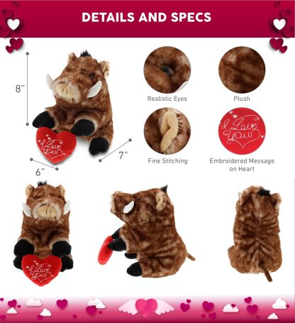 Creative wild boar hugging heart plush doll - Image 2
