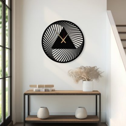 Geometric light and shadow art wall clock
