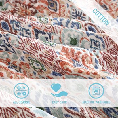 Bohemian Floral Quilted Three-Piece Bed Cover Set - Image 3