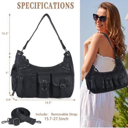 Retro multi-pocket motorcycle style women's bag - Image 7