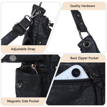Retro multi-pocket motorcycle style women's bag - Image 4