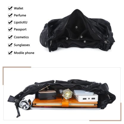 Retro multi-pocket motorcycle style women's bag - Image 2