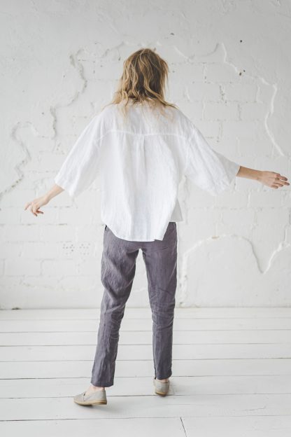 Women's Elegant Linen Button-Down Shirt - Image 6