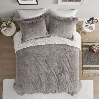 Healing light gray plush bedding