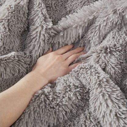 Healing light gray plush bedding - Image 10