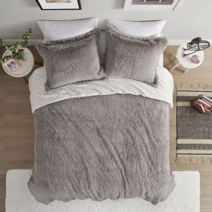 Healing light gray plush bedding - Image 6