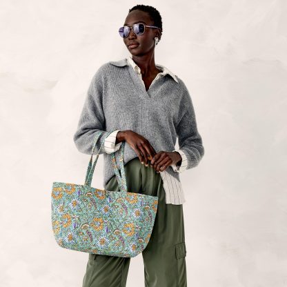 Floral Dream Quilted Tote Bag - Image 2