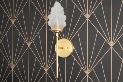 Retro torch-shaped brass wall lamp - Image 3