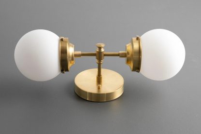 Vintage double ball brass wall lamp - Image 5