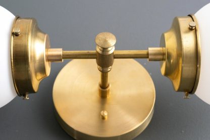 Vintage double ball brass wall lamp - Image 4