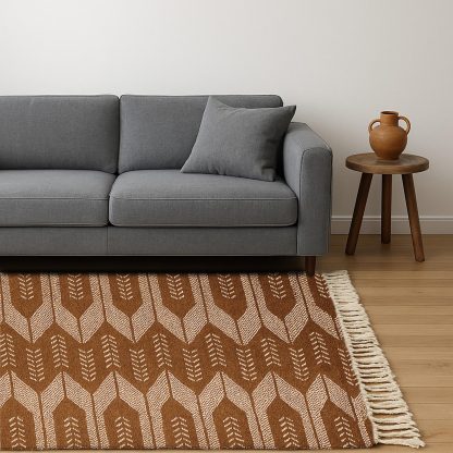 Brown geometric rug - Image 4