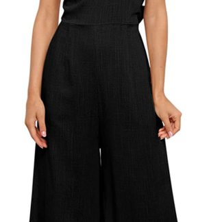 Women's backless suspender wide-leg jumpsuit
