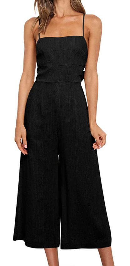 Women's backless suspender wide-leg jumpsuit