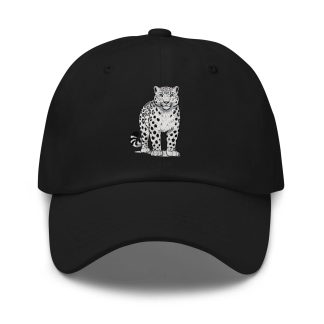 Snow leopard embroidered baseball cap