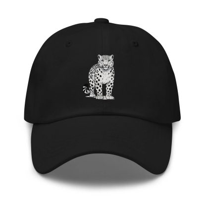 Snow leopard embroidered baseball cap
