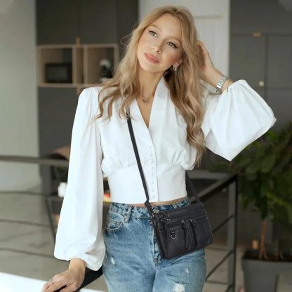 Simple multi-pocket crossbody bag - Image 3