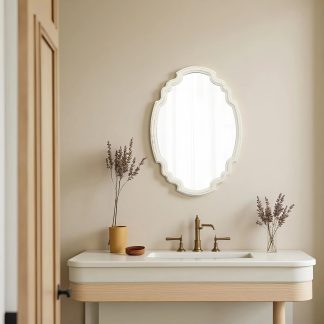 French soft-edge oval mirror