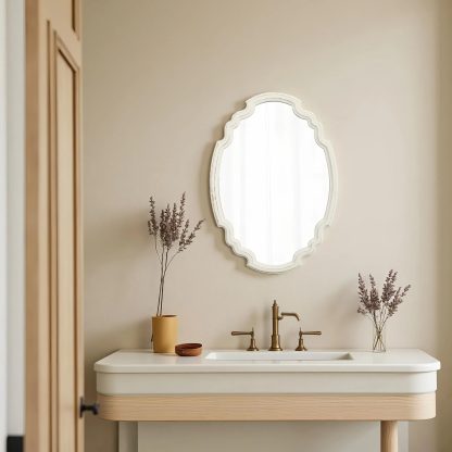 French soft-edge oval mirror