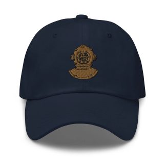 Vintage diving helmet embroidered baseball cap