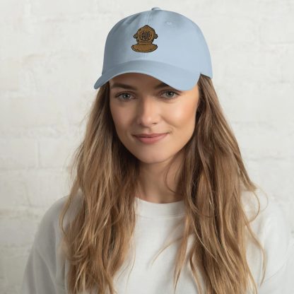Vintage diving helmet embroidered baseball cap - Image 2