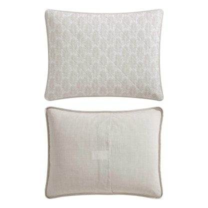 Light beige diamond pattern three-piece bed cover set - Image 5