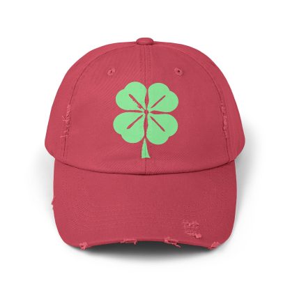 Lucky Clover Print Ripped Baseball Cap - Image 9