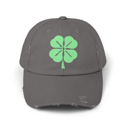 Lucky Clover Print Ripped Baseball Cap - Image 8