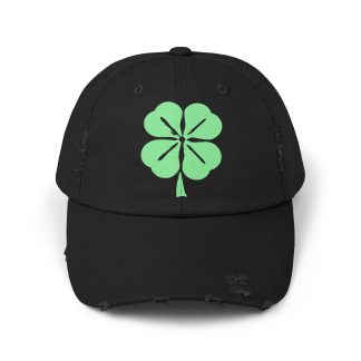 Lucky Clover Print Ripped Baseball Cap