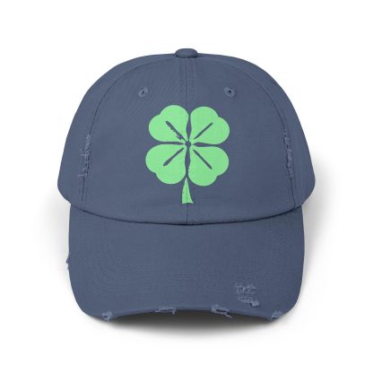 Lucky Clover Print Ripped Baseball Cap - Image 3