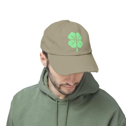 Lucky Clover Print Ripped Baseball Cap - Image 2