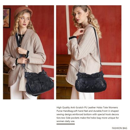 Retro punk style multi-buckle women's bag - Image 6