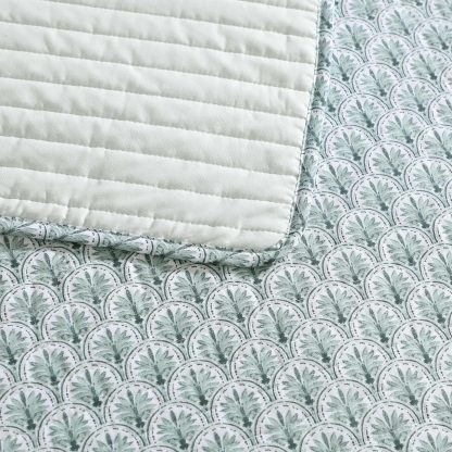 Light blue printed three-piece bed cover set - Image 4