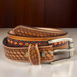 Indian style braided beaded belt