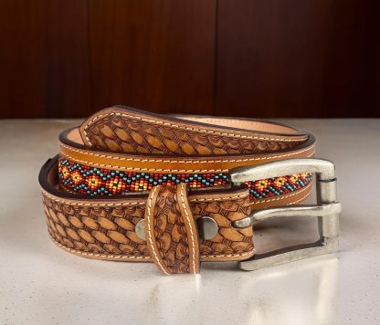 Indian style braided beaded belt