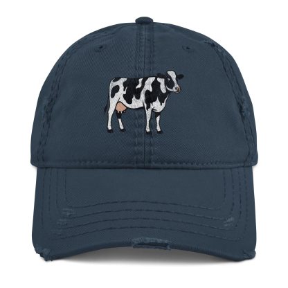 Vintage distressed cow embroidered baseball cap - Image 8