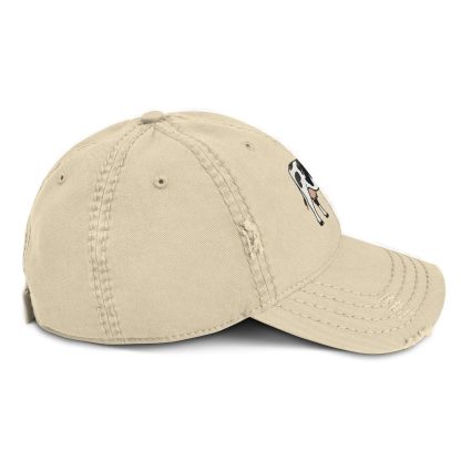 Vintage distressed cow embroidered baseball cap - Image 2