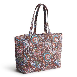Ethnic print quilted tote bag
