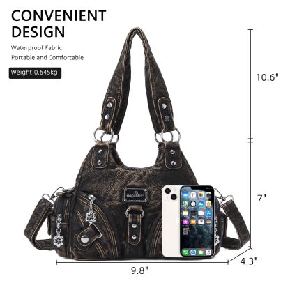 Retro distressed metal women's bag - Image 5