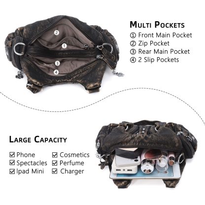 Retro distressed metal women's bag - Image 4