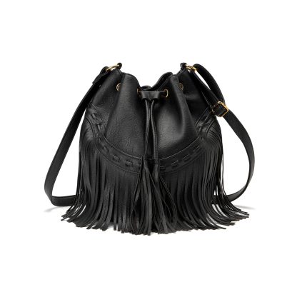 Fashionable tassel bucket bag
